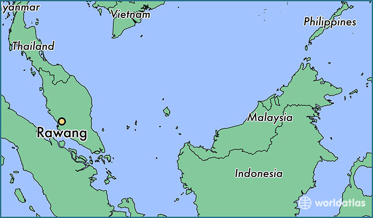 map showing the location of Rawang