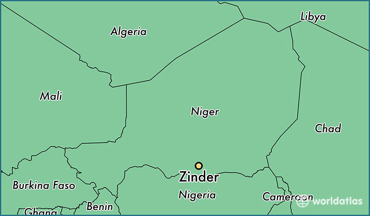 map showing the location of Zinder