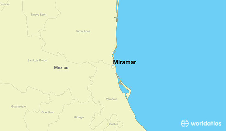 map showing the location of Miramar