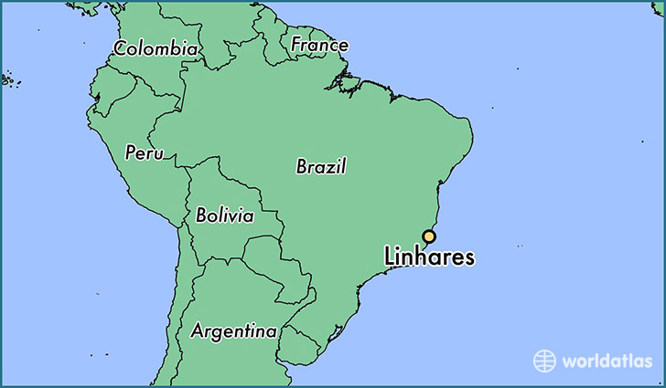 map showing the location of Linhares