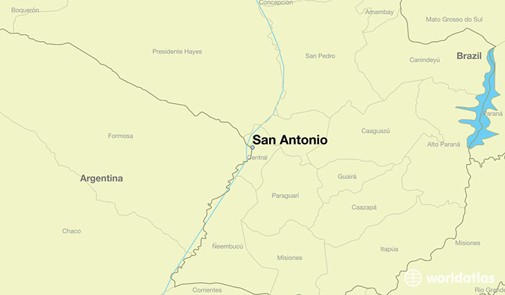 map showing the location of San Antonio