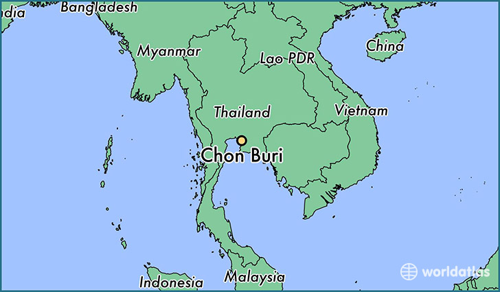 map showing the location of Chon Buri