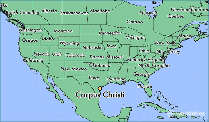 map showing the location of Corpus Christi