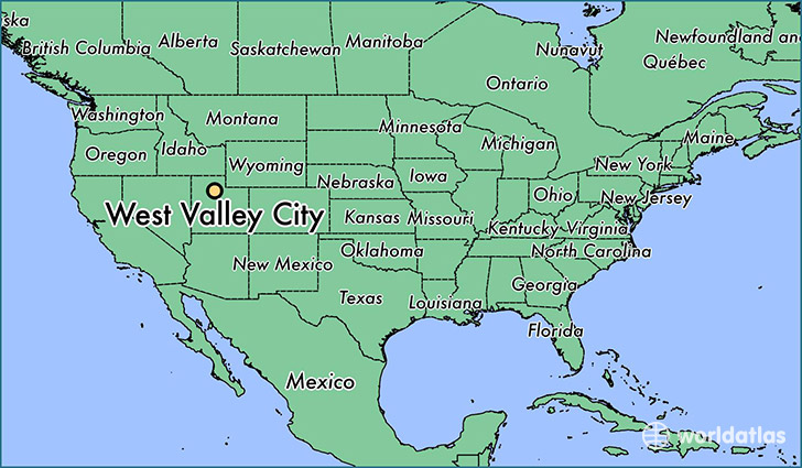 map showing the location of West Valley City