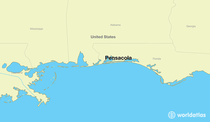 map showing the location of Pensacola