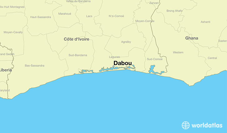 map showing the location of Dabou