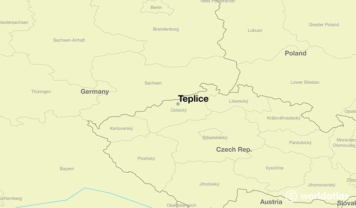 map showing the location of Teplice