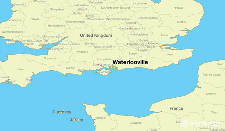 map showing the location of Waterlooville