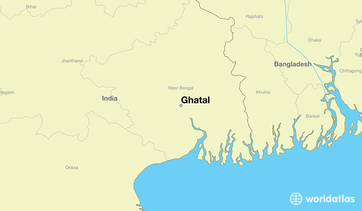 map showing the location of Ghatal