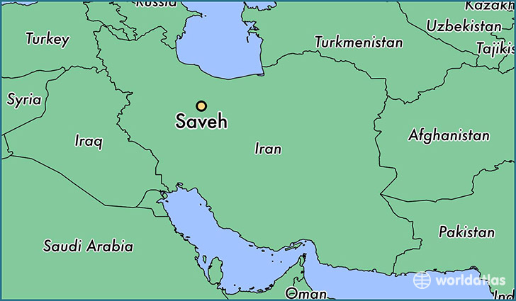 map showing the location of Saveh