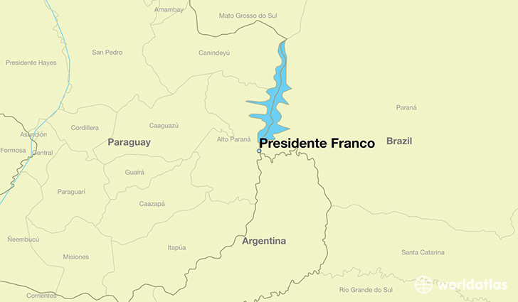 map showing the location of Presidente Franco