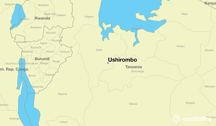 map showing the location of Ushirombo