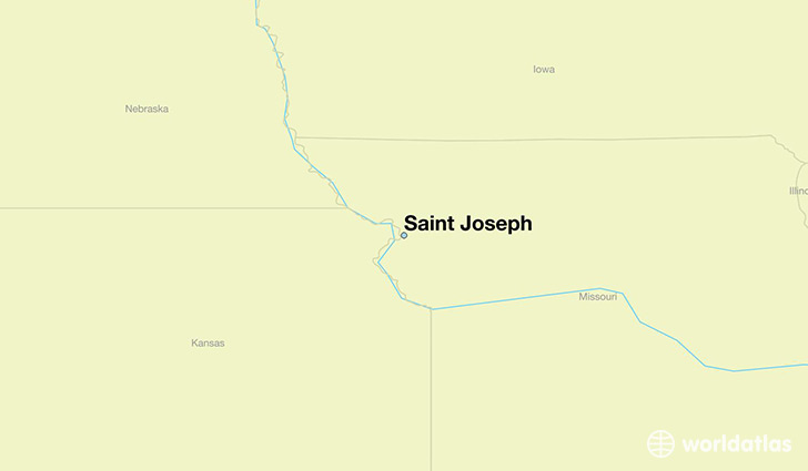 map showing the location of Saint Joseph