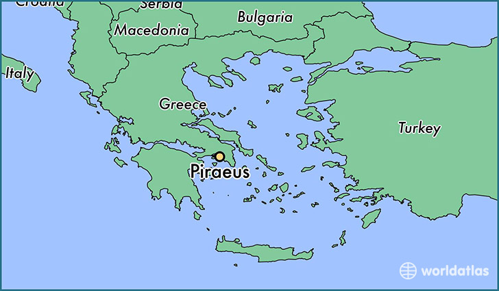 map showing the location of Piraeus