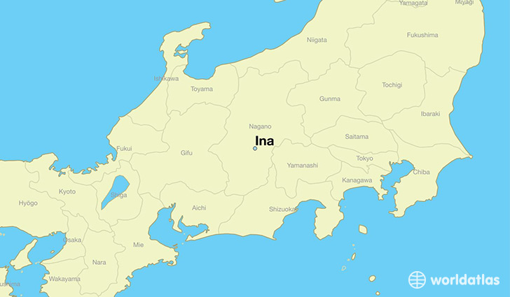map showing the location of Ina