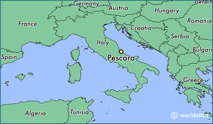 map showing the location of Pescara