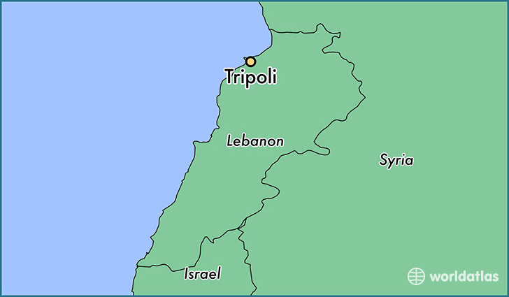 map showing the location of Tripoli