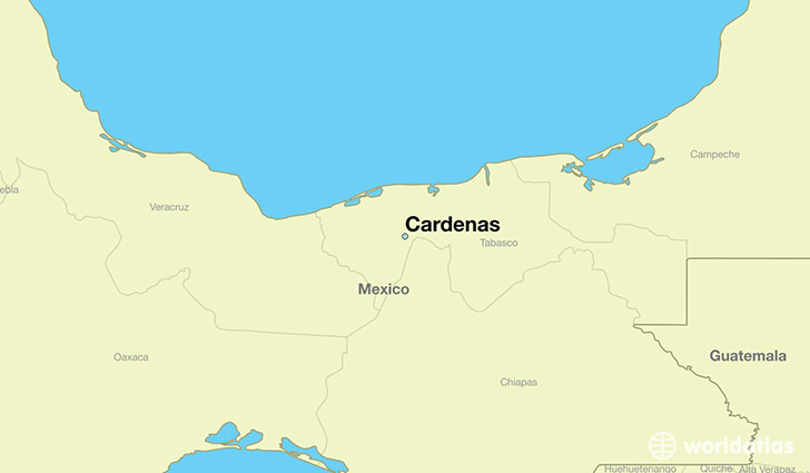 map showing the location of Cardenas