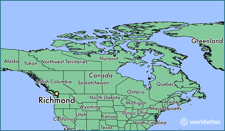 map showing the location of Richmond