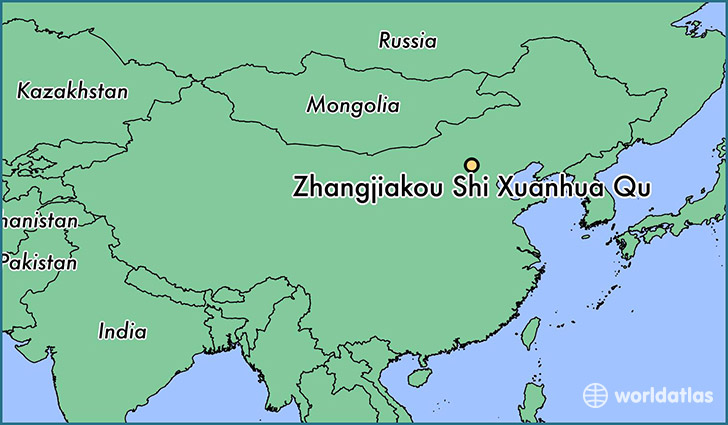 map showing the location of Zhangjiakou Shi Xuanhua Qu