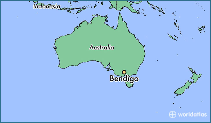 map showing the location of Bendigo