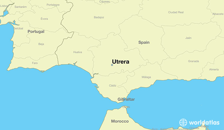 map showing the location of Utrera