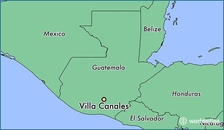 map showing the location of Villa Canales