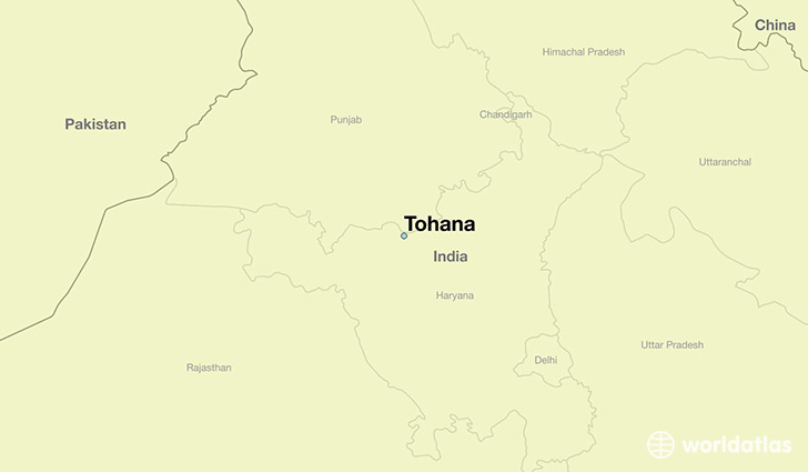 map showing the location of Tohana