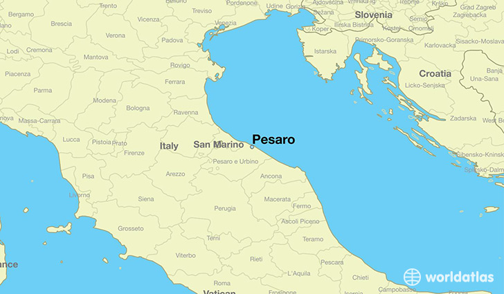 map showing the location of Pesaro