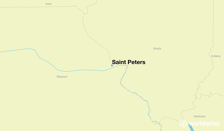 map showing the location of Saint Peters