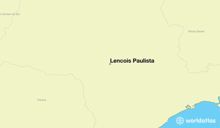 map showing the location of Lencois Paulista