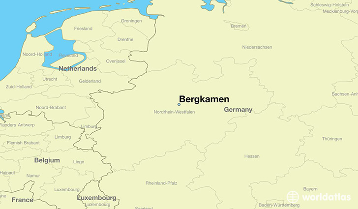 map showing the location of Bergkamen