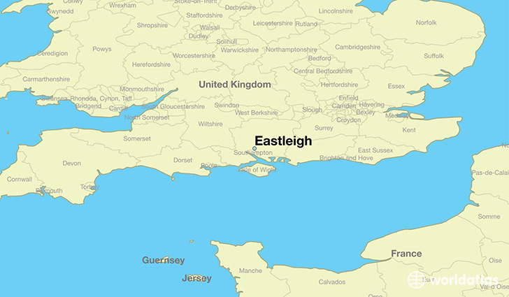 map showing the location of Eastleigh