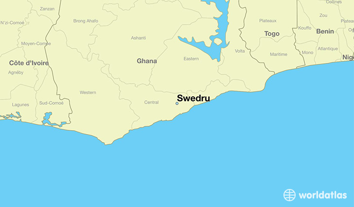 map showing the location of Swedru