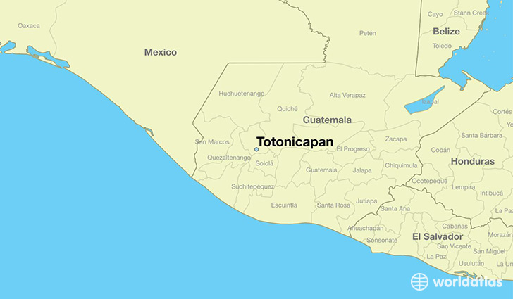 map showing the location of Totonicapan