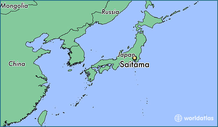 map showing the location of Saitama