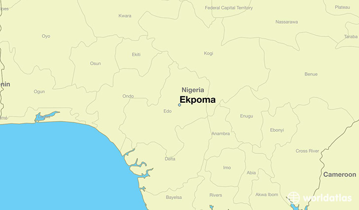 map showing the location of Ekpoma