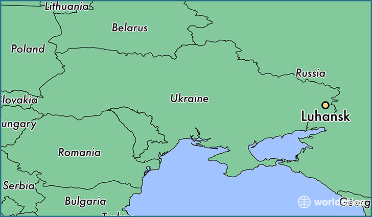 map showing the location of Luhansk