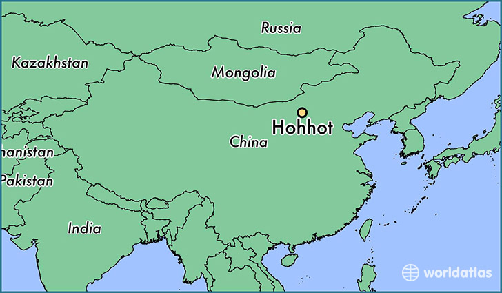 map showing the location of Hohhot