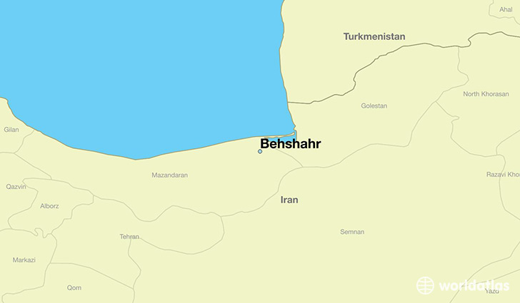 map showing the location of Behshahr