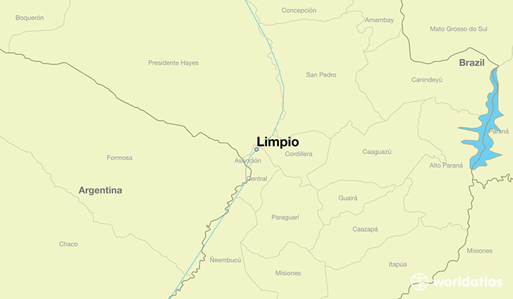 map showing the location of Limpio