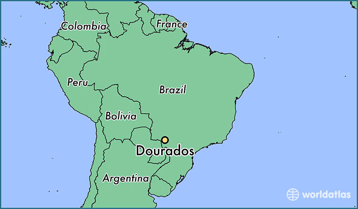 map showing the location of Dourados