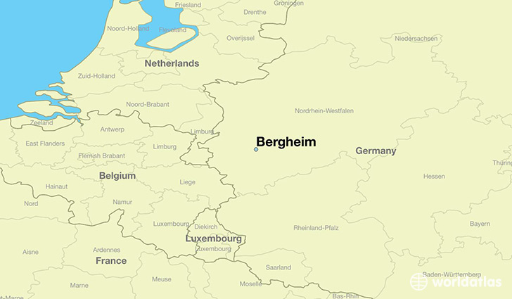 map showing the location of Bergheim