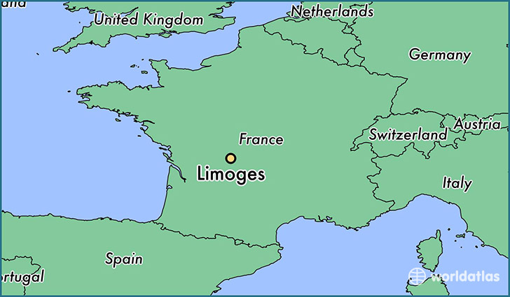 map showing the location of Limoges