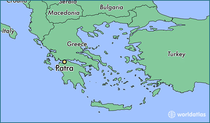 map showing the location of Patra