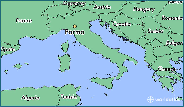 map showing the location of Parma
