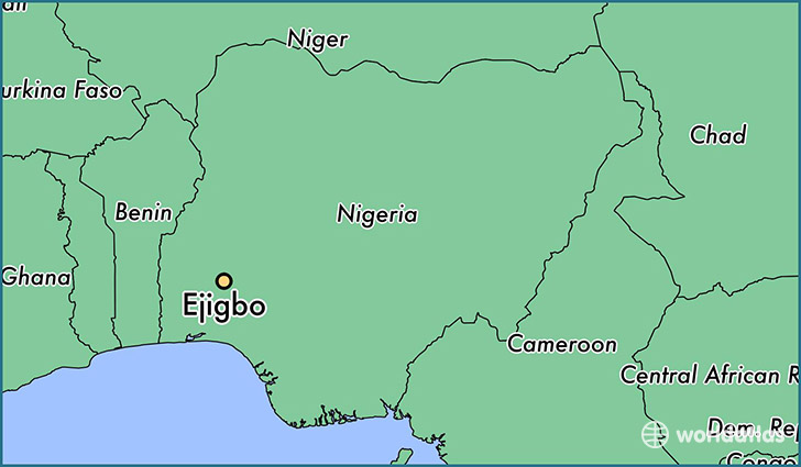 map showing the location of Ejigbo