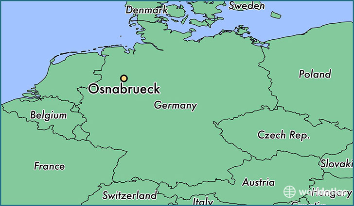 map showing the location of Osnabrueck