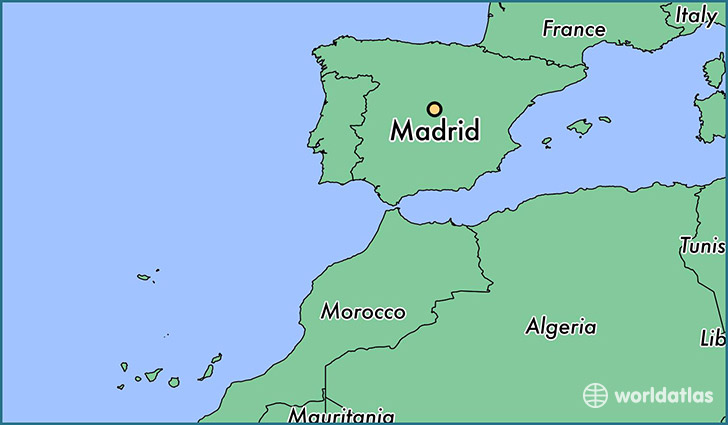 map showing the location of Madrid