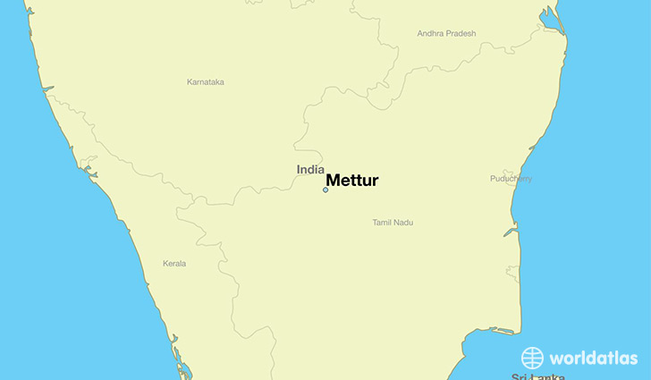 map showing the location of Mettur